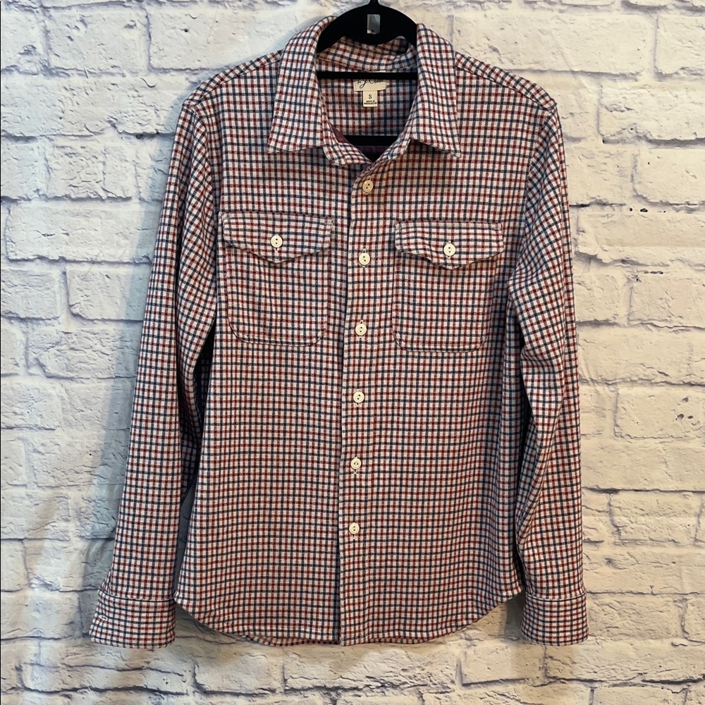 J Crew Men’s Long Sleeved Shacket Shirt Plaid Size Small